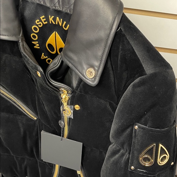 Moose Knuckles Black Puffer with Gold Accents - Picture 3 of 7